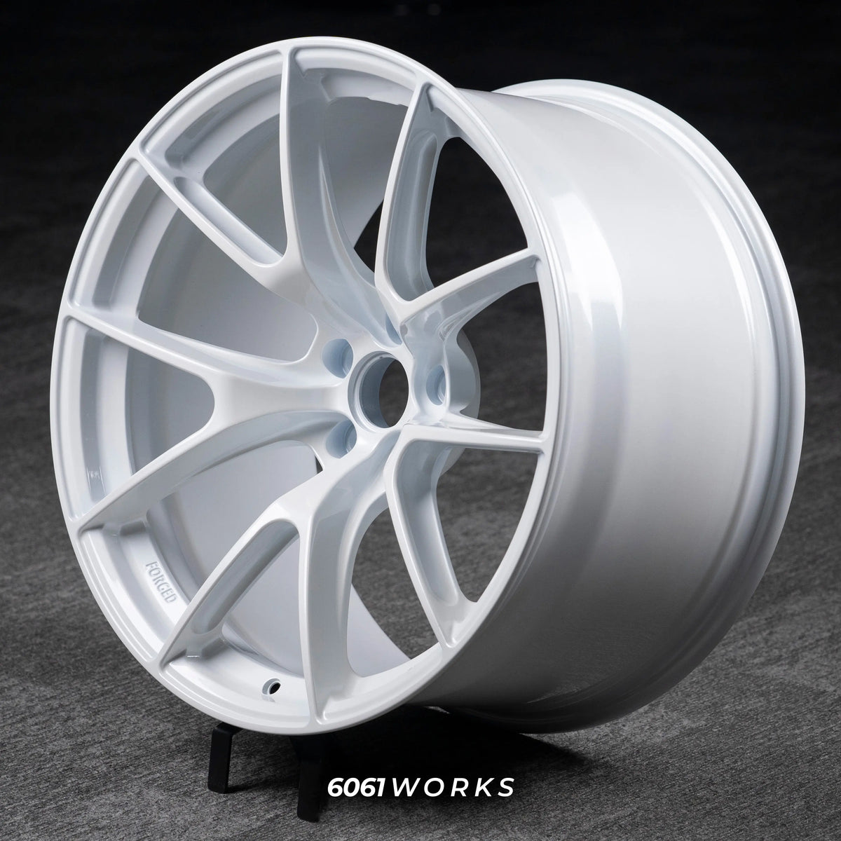 Audi RS3 8Y 18 inch custom forged wheels | Apex VS-5RS style Gloss White, barrel side profile view