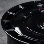 Custom forged wheels for Bentley Bentayga 21 inch | Vossen HF9 style Gloss Black texture close up