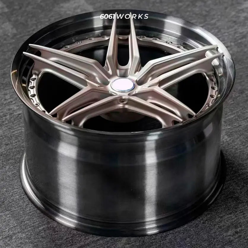 Custom forged wheels for Ferrari 488 | 6061works S107SC 2-piece style
