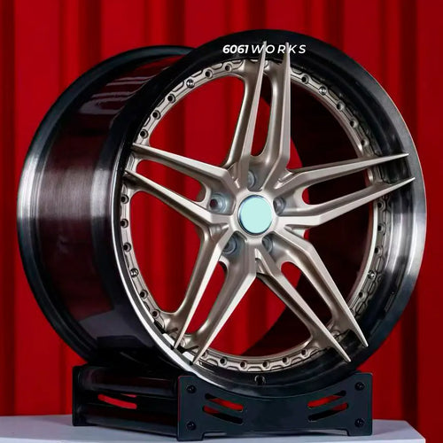 Custom forged wheels for Ferrari Portofino | 6061works S107SC 2-piece style