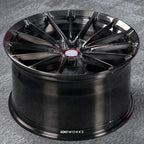 Ferrari SF90 Stradale 21 22 Inch custom forged wheels Anrky AN19 style | Brushed with Dark Coating wheel profile angle