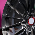6061works Anrky AN19 style custom forged 21 22 Inch wheels for Ferrari SF90 Stradale | Brushed with Dark Coating finish detail
