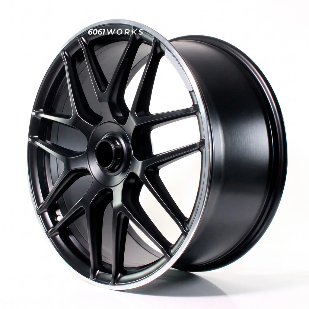 Custom forged wheels for Mercedes-Benz GLE 53 63 AMG V167 | 6061works Satin Black with Machined Face OEM AMG A1674014400 A1674014500 style