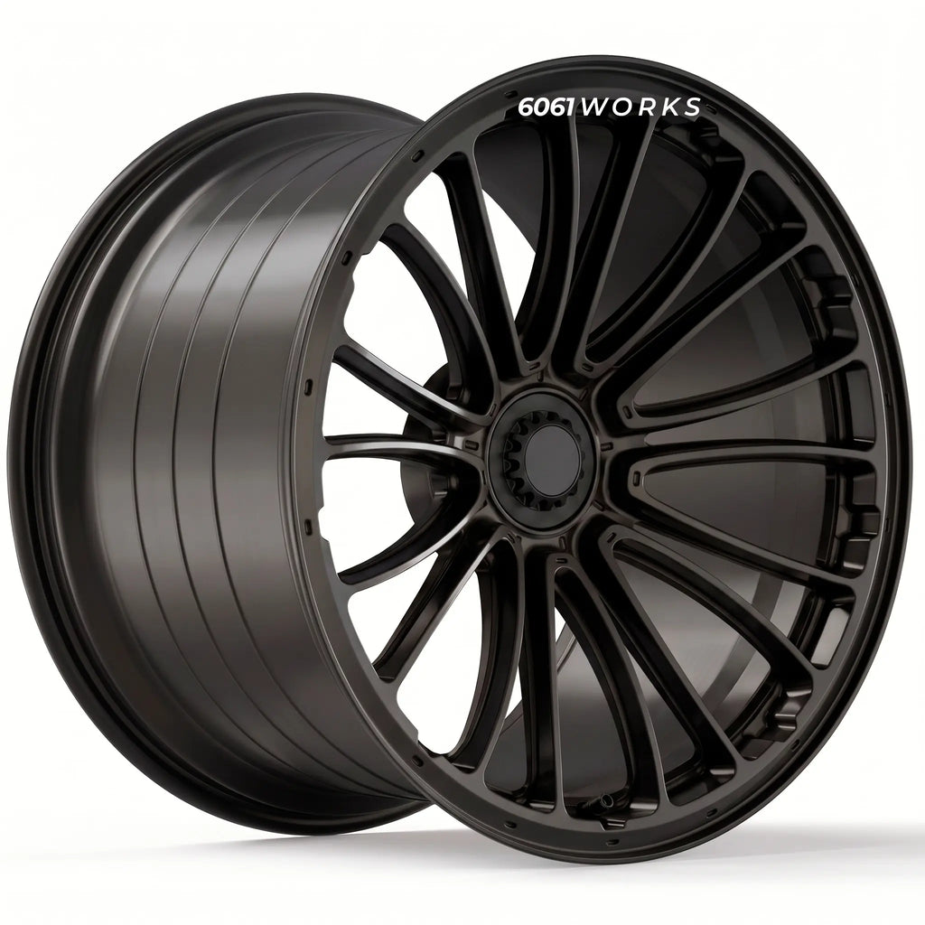 Custom forged wheels for Porsche 911 992.2 Turbo S T-Hybrid | 6061works Vorsteiner x Gunther Werks GW9-916 design