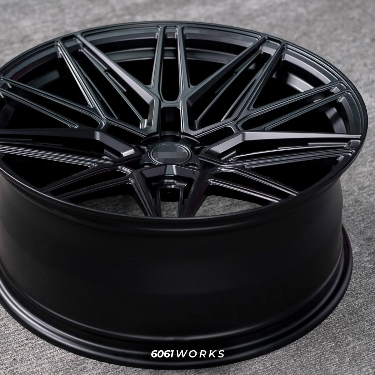 Porsche Cayenne GTS 9Y Facelift 23 inch custom forged wheels | Vossen HF-7 style Satin Black, side profile view showing wide barrel and deep lip