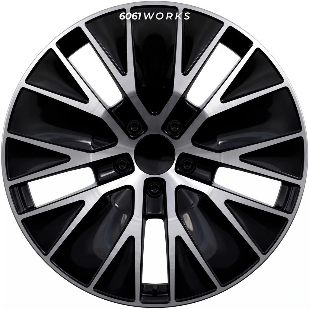 Custom forged wheels for 2026 Porsche Cayenne S Electric | 6061works Turbo Sport Aero style