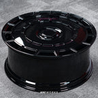 Custom forged 22 Inch wheels for Rolls Royce Ghost II | Vossen HF9 style spokes close up in Gloss Black