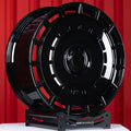 Rolls Royce Ghost II 22 Inch custom forged wheels Vossen HF9 style | Gloss Black wheel profile angle