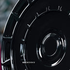 6061works Vossen HF9 style custom forged 22 Inch wheels for Rolls Royce Ghost II | Gloss Black finish detail