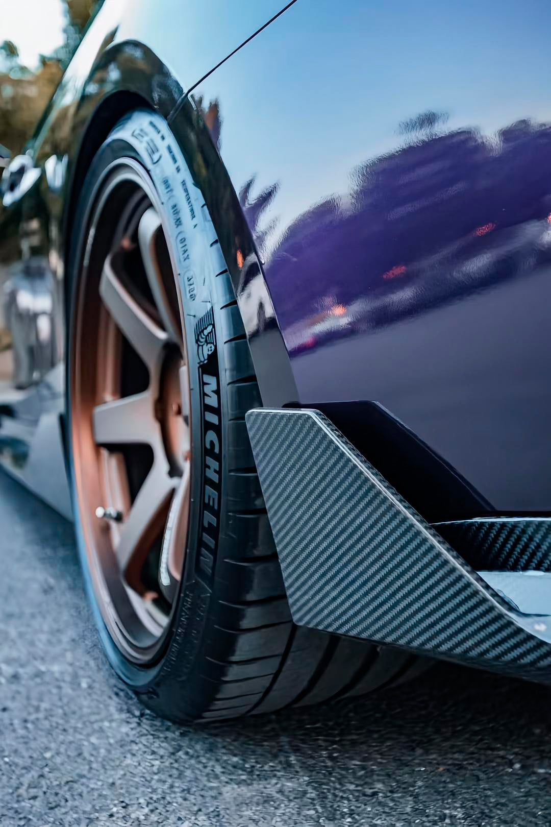Volk TE37 style forged monoblock wheels on BMW M4 G82 — close up fitment